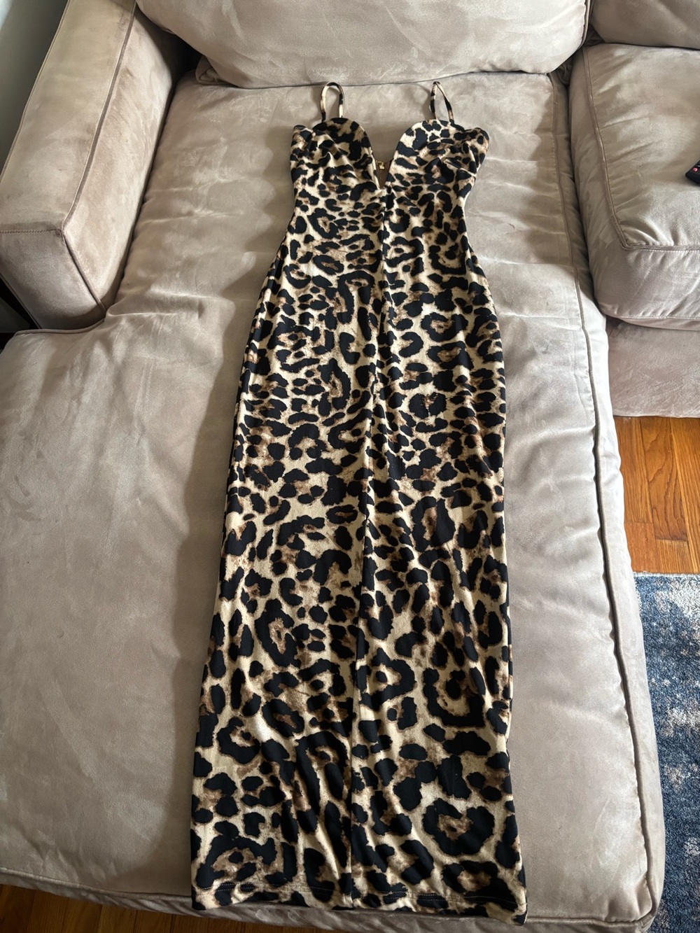 JLUXLABEL Leopard Print Bustier Bodycon Maxi Dress